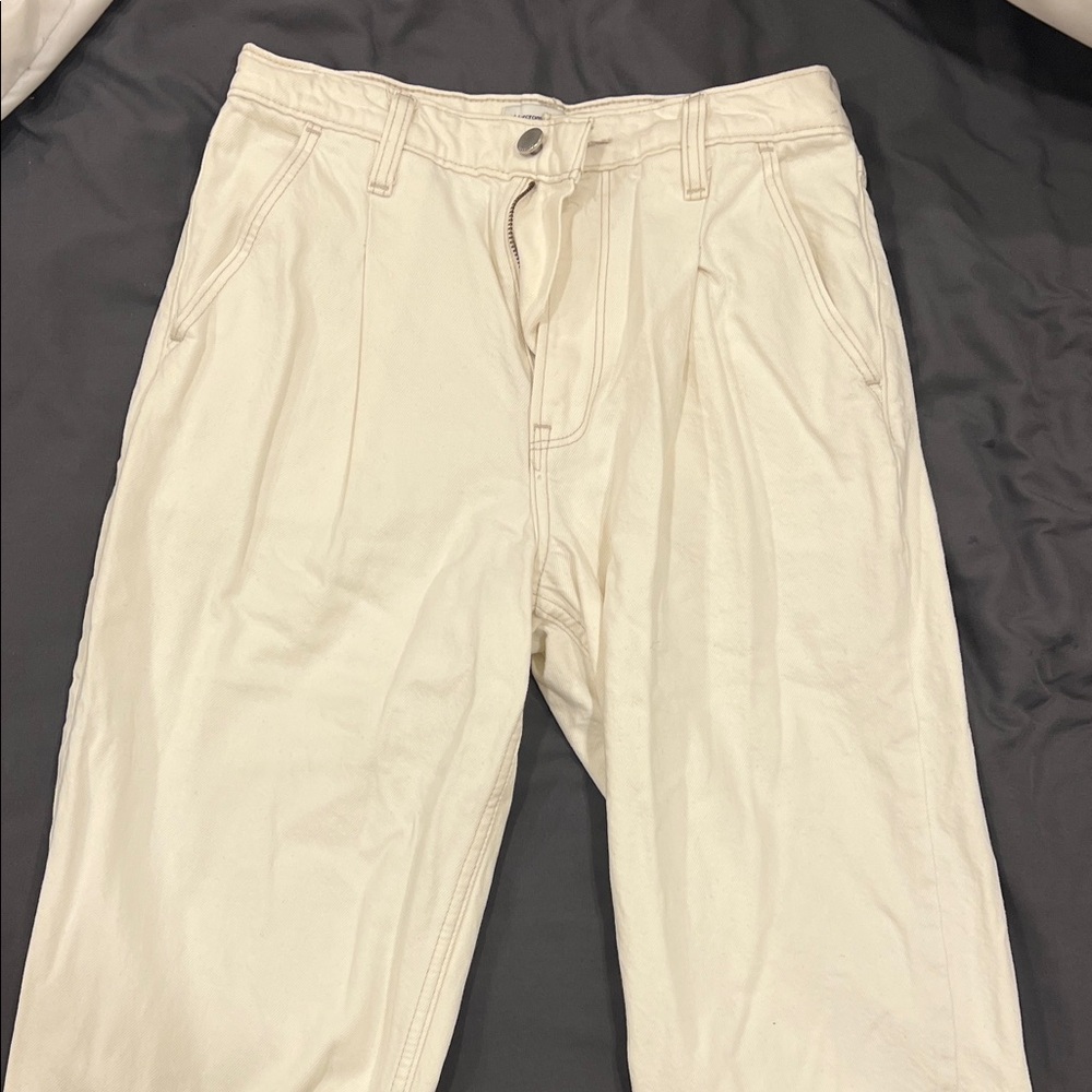 Abercrombie & Fitch Women's Cream Flare Jeans